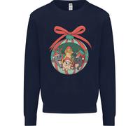 Divertente Natale Gatti Pallina Bambini Felpa Maglione