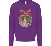 Divertente Natale Gatti Pallina Bambini Felpa Maglione