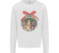 Divertente Natale Gatti Pallina Bambini Felpa Maglione