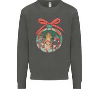 Divertente Natale Gatti Pallina Bambini Felpa Maglione