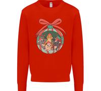 Divertente Natale Gatti Pallina Bambini Felpa Maglione