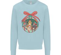 Divertente Natale Gatti Pallina Bambini Felpa Maglione
