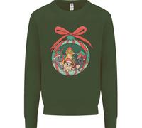 Divertente Natale Gatti Pallina Bambini Felpa Maglione