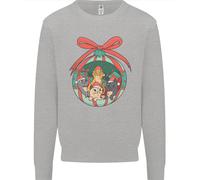 Divertente Natale Gatti Pallina Bambini Felpa Maglione