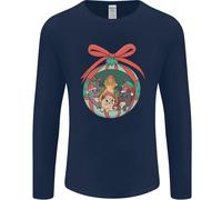 Divertente Natale Gatti Pallina Uomo Maniche