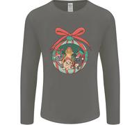 Divertente Natale Gatti Pallina Uomo Maniche