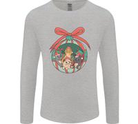 Divertente Natale Gatti Pallina Uomo Maniche