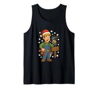 Divertente Natale Handyman Cartoon Canotta