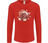 Divertente Natale Highland Mucca Babbo Natale Cappello Uomo Maniche