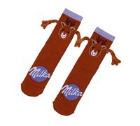 Divertente Natale Mano Che Tiene Calzini Per Coppia Amico Cartone animato Babbo Natale Pupazzo di Neve Cervo Tubo Medio Regalo Creativo, Alce, Taglia unica