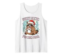 Divertente Natale Raccoon Sorry Santa I've Been Feral Holiday Canotta
