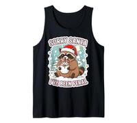 Divertente Natale Raccoon Sorry Santa I've Been Feral Holiday Canotta