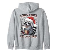 Divertente Natale Raccoon Sorry Santa I've Been Feral Holiday Felpa con Cappuccio