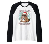 Divertente Natale Raccoon Sorry Santa I've Been Feral Holiday Maglia con Maniche Raglan
