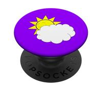 Divertente Nerd Cartone animato Felice Sunshine Munches una nuvola PopSockets PopGrip Adesivo