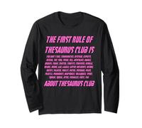 Divertente Nerd La prima regola del Thesaurus Club Insegnante di inglese Maglia a Manica