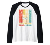 Divertente Nerdy Math is No Prob-Llama Pi Giorno Matematica Insegnante retrò Maglia con Maniche Raglan