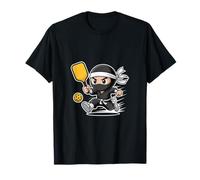 Divertente Ninja Pickleball Giocatore Chibi Action Warrior Maglietta