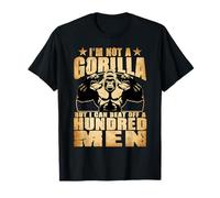 Divertente Non è un gorilla ma può battere cento uomini Maglietta