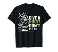 Divertente non inquinare gufo gioco di parole amante degli uccelli sarcastico dare Hoot Maglietta
