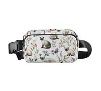 Divertente Norvegese Personalizzato Gatti Beige Carino Crossbody Bag Marsupio per le Donne Grande Capacità Crossbody, cartone animato, gatti, siamesi, bianco, 1 size
