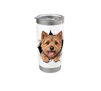 Divertente Norwich Terrier che sbircia carino amante dei cani mamma papà Bicchiere termico in acciaio inox doppia parete