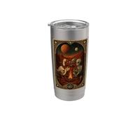 Divertente Oca E Alieno Fuoco Su Marte Tarocchi Vintage Bicchiere termico in acciaio inox doppia parete