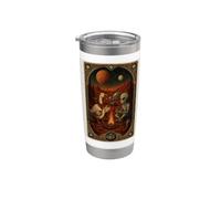 Divertente Oca E Alieno Fuoco Su Marte Tarocchi Vintage Bicchiere termico in acciaio inox doppia parete