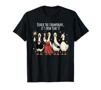 Divertente Oca Quack The Champagne Capodanno 2026 Design Maglietta