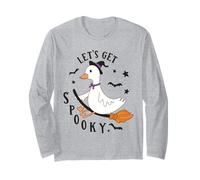 Divertente Oca Strega Scopa Halloween Carino Spooky Animal Costume Maglia a Manica