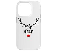 Divertente Oh Deer Rudolph renna corna di Natale Custodia per iPhone 14 Pro
