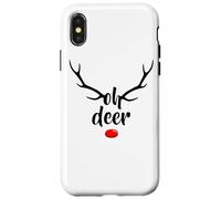 Divertente Oh Deer Rudolph renna corna di Natale Custodia per iPhone X/XS