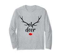 Divertente Oh Deer Rudolph Renna Corna di Natale Maglia a Manica