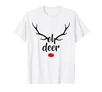 Divertente Oh Deer Rudolph Renna Corna di Natale Maglietta
