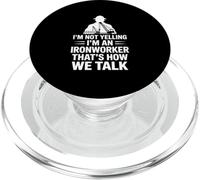 Divertente operaio del ferro che dice che non sto urlando è così che parliamo PopSockets PopGrip per MagSafe
