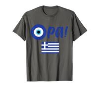 Divertente orgoglio greco OPA bandiera greca Hellas Grecia Evil Eye Mati Maglietta