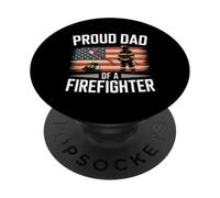 Divertente orgoglioso papà di un pompiere dicendo eroe PopSockets PopGrip Adesivo