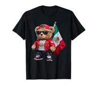 Divertente orsacchiotto bandiera messicana rap moda elegante hip hop Maglietta