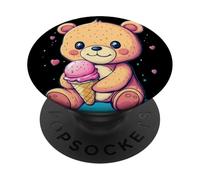 Divertente orsacchiotto fare un pasticcio con gelato PopSockets PopGrip Adesivo
