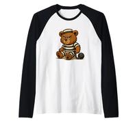 Divertente orsacchiotto in prigione look costume Maglia con Maniche Raglan