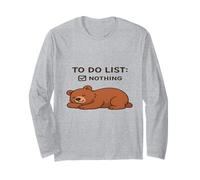 Divertente Orso Addormentato Umorismo Lista delle Cose da Fare Niente Maglia a Manica