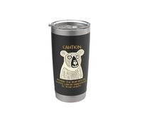 Divertente orso caffè attenzione che colpisce l'orso Bicchiere termico in acciaio inox doppia parete