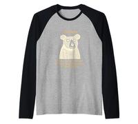 Divertente Orso caffè attenzione Che Colpisce l'orso Maglia con Maniche Raglan