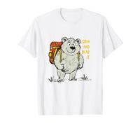 Divertente Orso Gioco di Parole Sorriso e Orso per escursionisti Maglietta con Stampa Grafica Economica, Uomo, Bianco, L