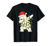 Divertente Orso Polare Che Dabbing Natale Vacanze di Natale Ragazzi Ragazze Maglietta