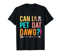 Divertente orso retrò Can i Pet Dat Dawg Maglietta