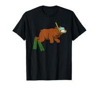 Divertente Orso Snorkeling Cartone Animato Design Carino Animale subacqueo Maglietta