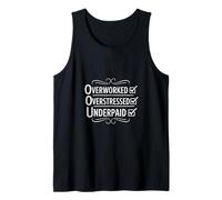 Divertente Overwork Overstressed Underpaid Checklist Canotta