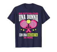Divertente Padelista Donna Padel Maglietta, Uomo, Navy, S