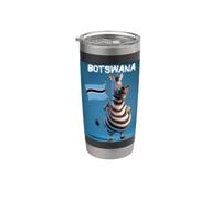 Divertente Paffuto Zebra con Botswana Flag Costume Bicchiere termico in acciaio inox doppia parete